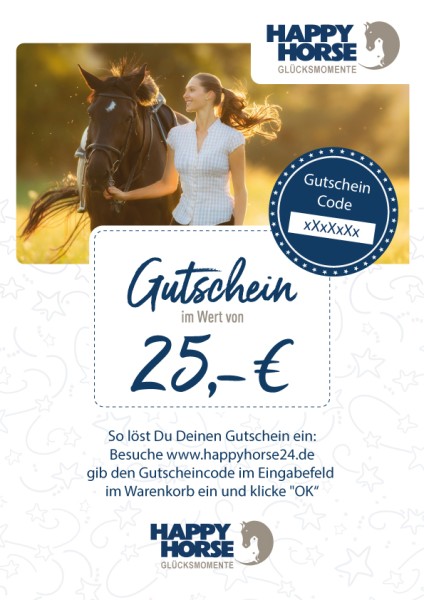 Happy Horse Gutschein im Wert von 25,00 Euro