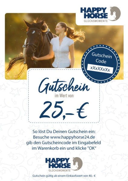 Happy Horse Gutschein im Wert von 25,00 Euro